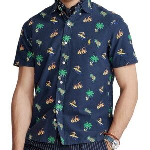 Polo Ralph Lauren Men's Classic Fit Tropical Untucked Fit Oxford Shirt XXL